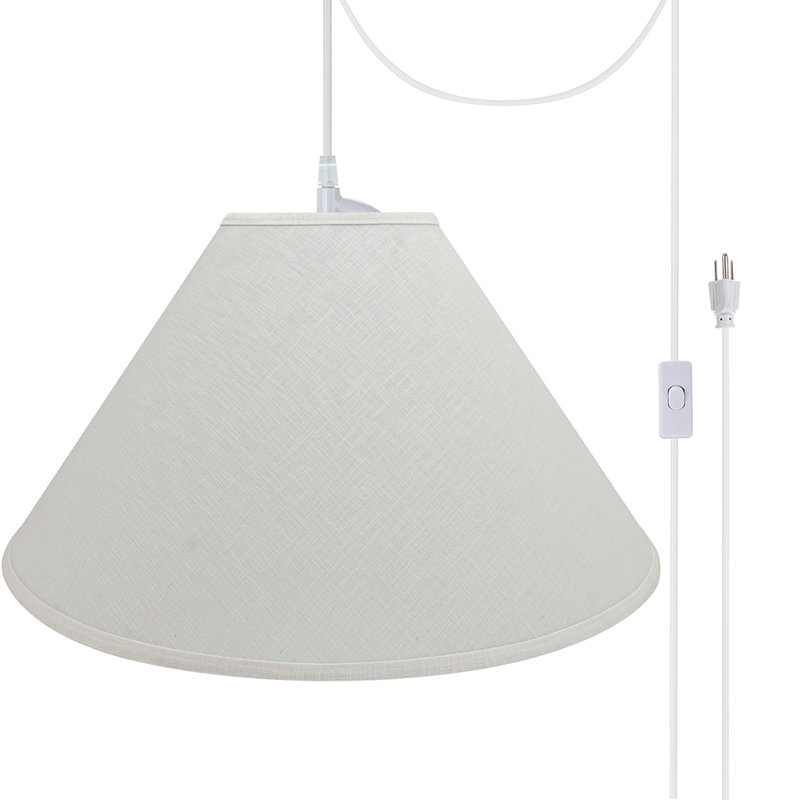 Blanken 2 - Light White Unique/Statement Pendant, Off White, 14" H x 23" W x 7" D