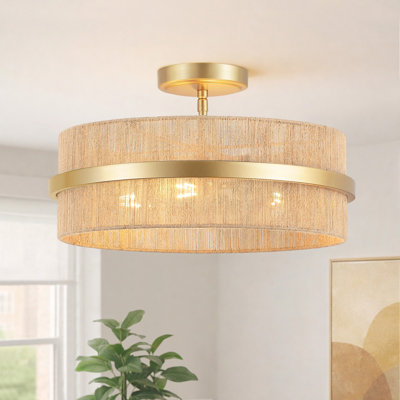 Plafonnier cylindrique semi-encastré 3 lumières 15,7 po