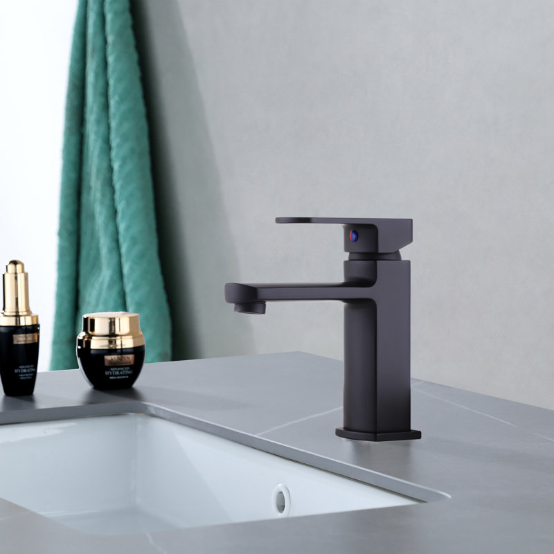 Derengge Singel Hole Bathroom Sink Faucet, Matte Black