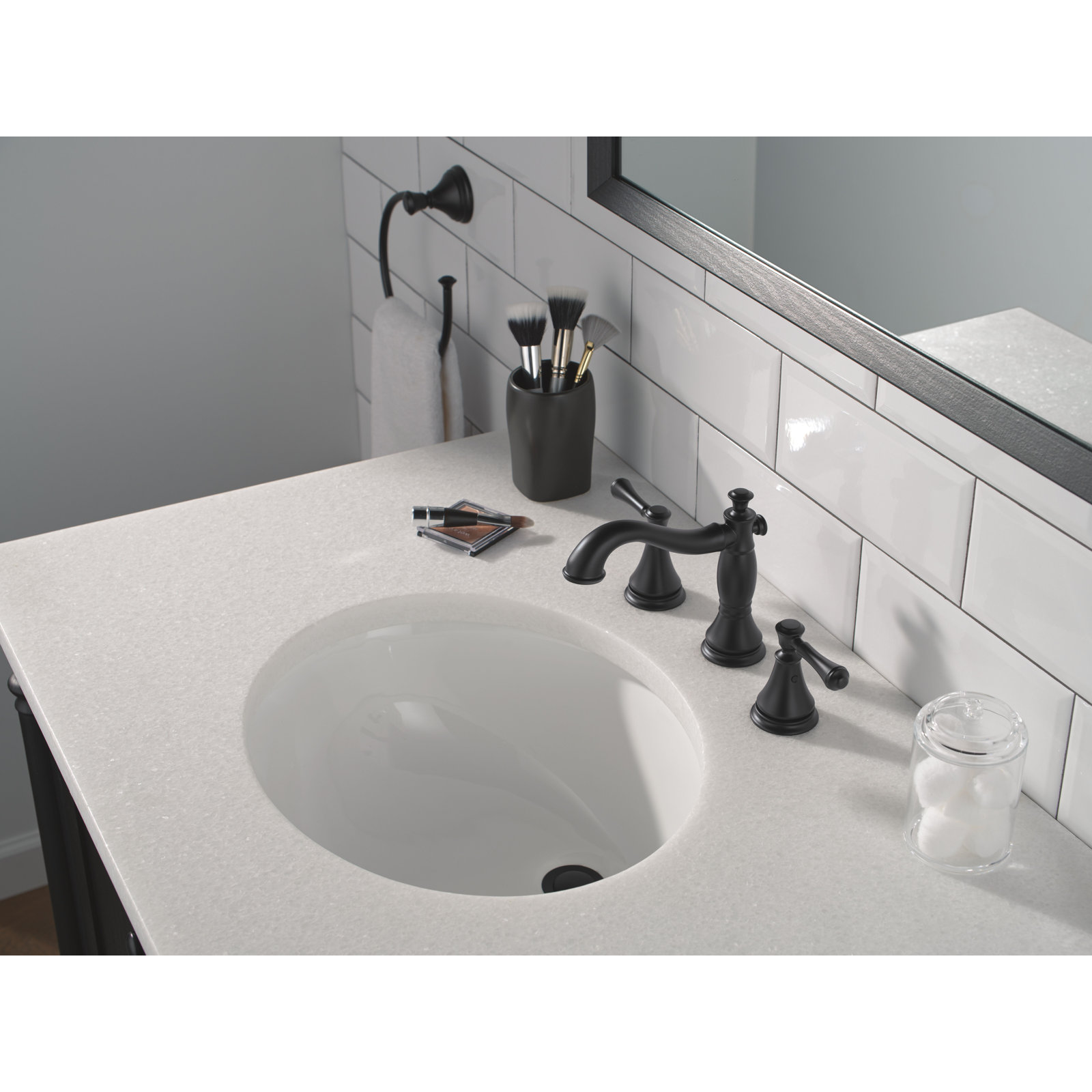 Cassidy™ Widespread Bathroom Faucet with Drain, Matte Black
