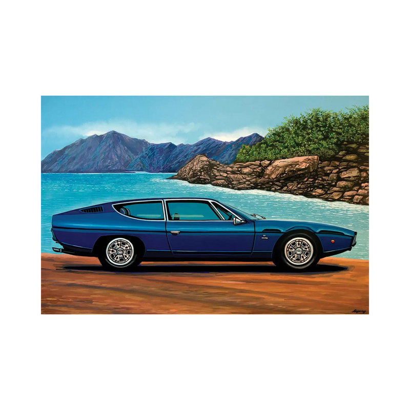 Lamborghini Espada par Paul Meijering - peinture sur toile tendue, H 8 po x l 12 po x P 0,75 po