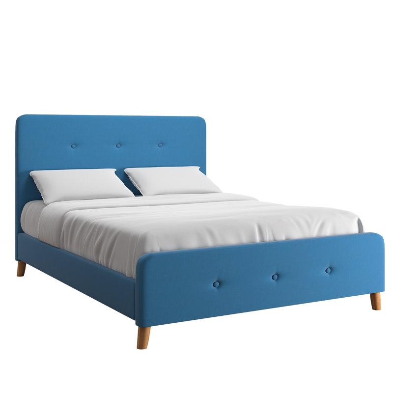 Lit tapissier standard Onel, Bleu, Grand