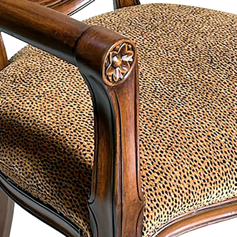 Fauteuil Louis Louis, Velours de bois brun moyen / coton / polyester