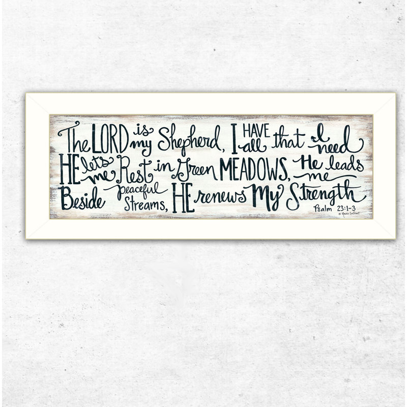 «The Lord is My Shepherd» par Annie Lapoint, reproduction d'art sur papier, Cadre blanc