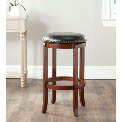Brockway Swivel Upholstered Faux Leather Counter Stool