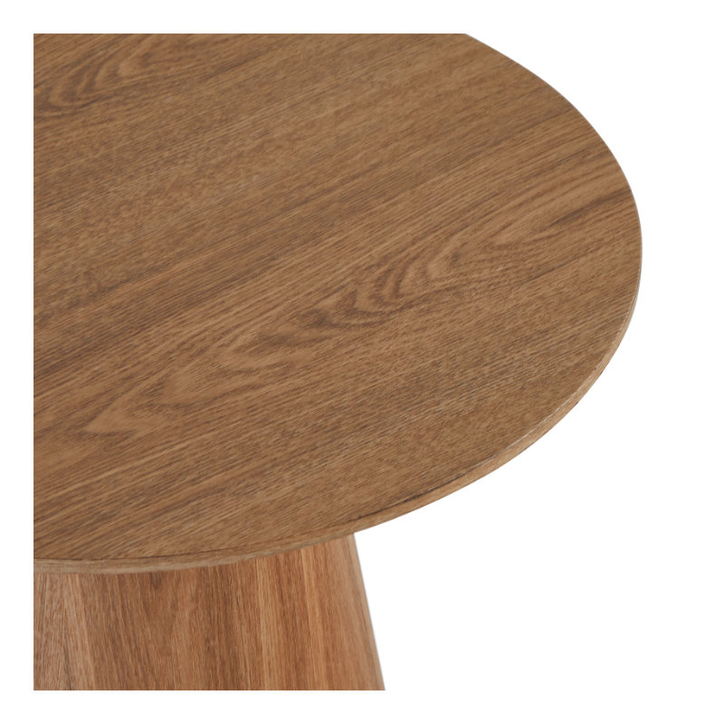 Ludwicka Coffee Table Light Grey DIA 60x40, 50cm H x 45cm W x 45cm D, Natural Wood, Natural Wood