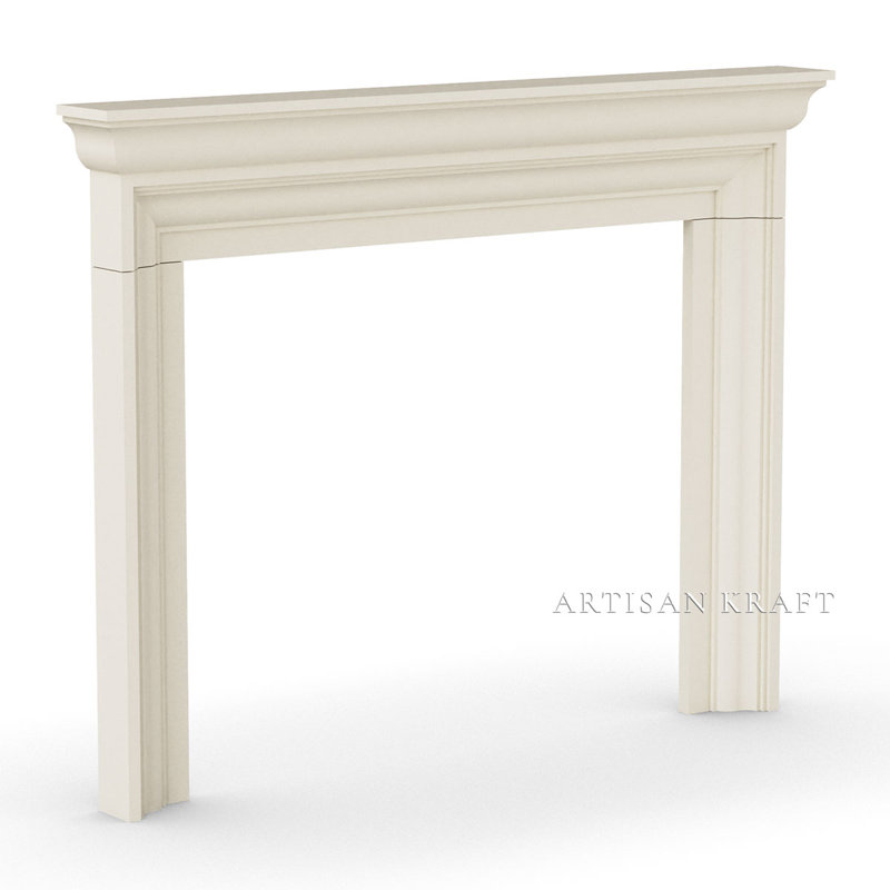 Austin Cast Stone Fireplace Surround, 47.75" H x 60" W x 7" D, Beige