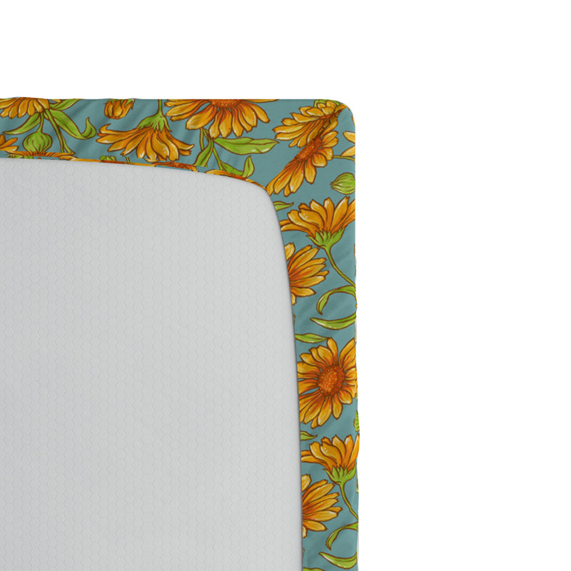 Microfiber Floral Fitted Sheet, Full Fitted Sheet