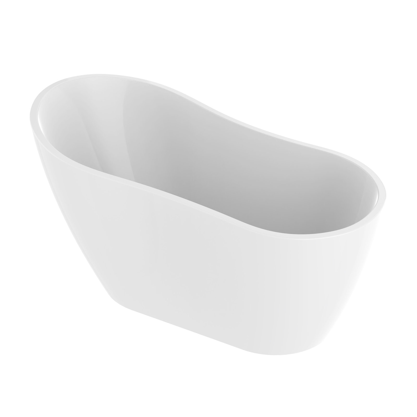 Maya 55" Freestanding Soaking Acrylic Bathtub, PureWhite
