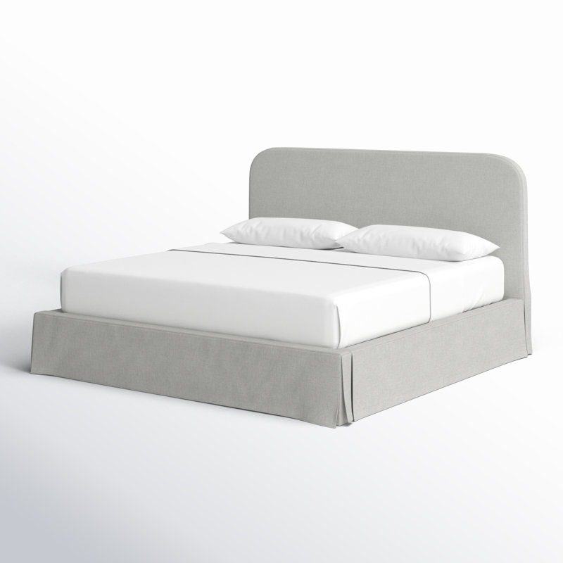 Lit plateforme tapissier Miya, Reine, Crème