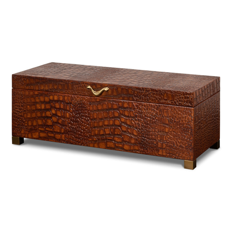 Shagreen Handmade Decorative Trunk, Brown