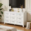 Commode 9 tiroirs pour la chambre à coucher, commode à profil bas de 30 pouces, commode en métal blanc avec rangement pour placard, couloir, entrée, mobilier de chambre en acier avec rails coulissants-607129557