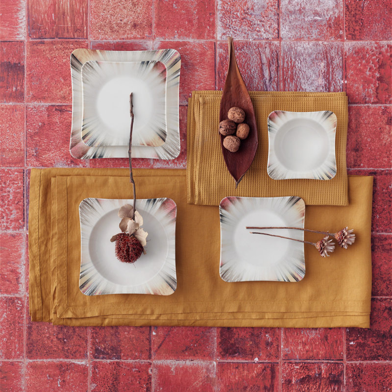 Amboise Piece Porcelain China Dinnerware Set - Service for 6