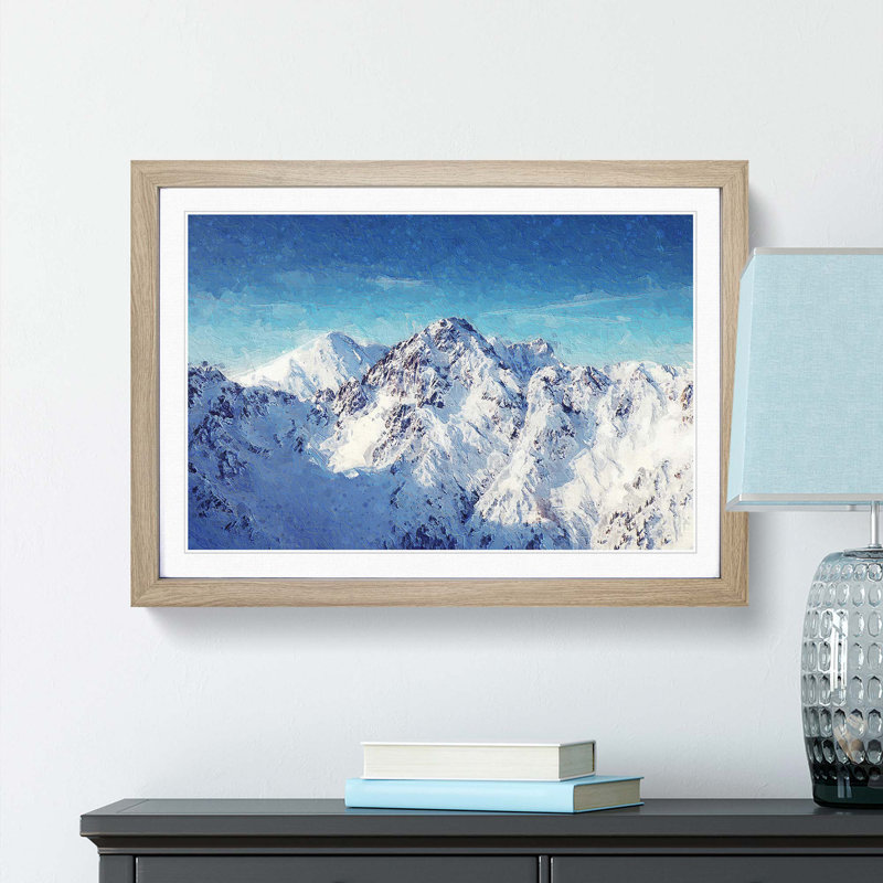 The Alps in Austria - Picture Frame Painting Print, Oak Framed, 27cm H x 36cm W x 2cm D