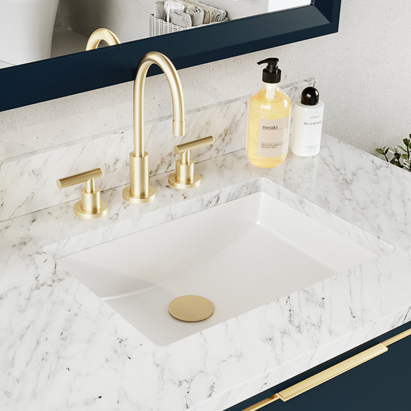 Icera Muse 14.875'' White Vitreous China Rectangular Bathroom Sink with Overflow, White