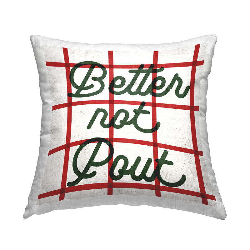 Better Not Pout Christmas Plaid Decorative Pillow Set
