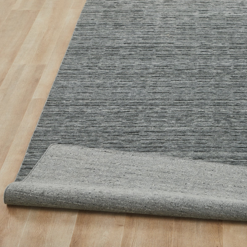Luxe Wool Area Rug, Silver/Gray, Rectangle 7'6" x 9'6"