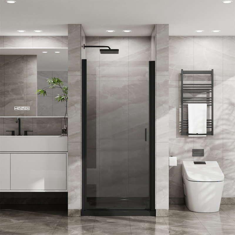 Porte de douche à pivot 34 po x 72 po Goodyo, Noir