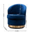Siège pivotant en velours bleu - Chaise moderne chic et confortable avec aspect rotatif-1081875766