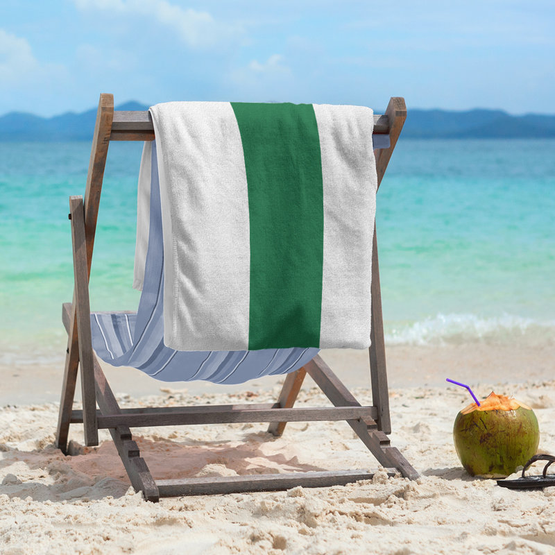Beach Towel, Off White/Green