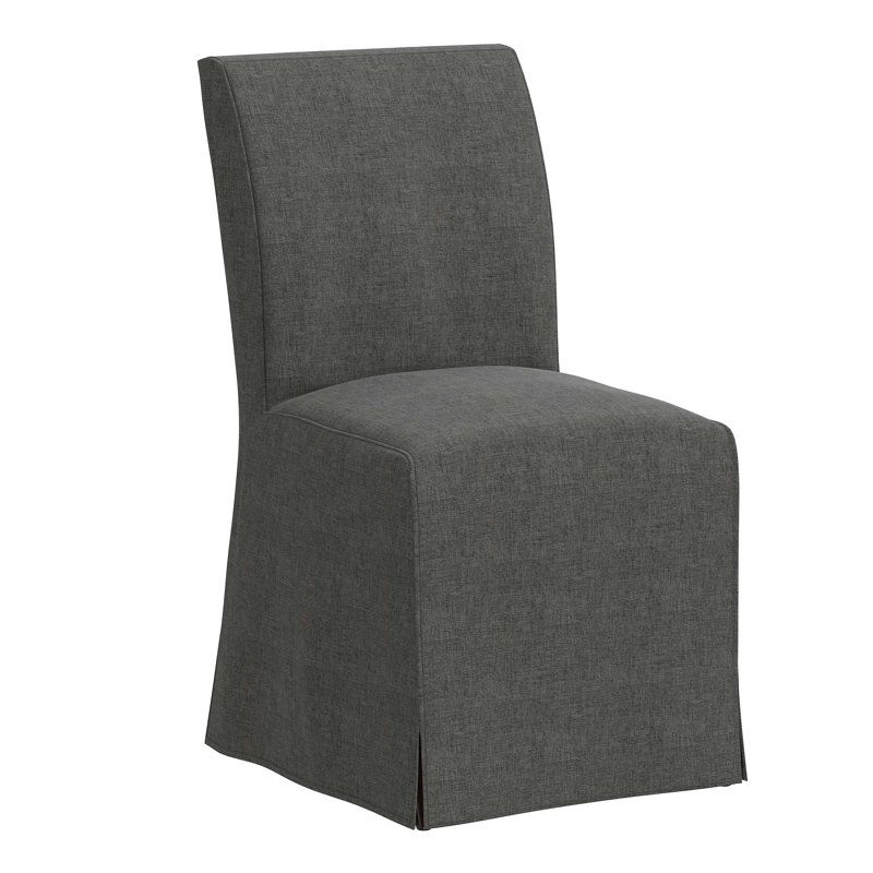 Chaise parsons rembourrée Sumatra, Lin texturé gris anthracite Zuma
