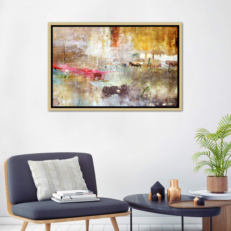 « rain clouds » par julien spencer-reproduction d’art, Toile encadrée d'or, H 26 po x l 40 po x 1,5 po