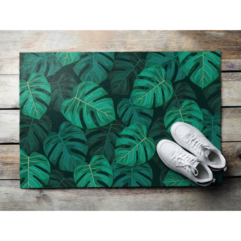 Non-Slip Floral Outdoor Doormat