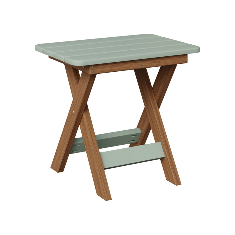 Berlin Gardens Folding End Table, Antique Mahogany, Seafoam