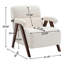 Chaise d'appoint rembourrée de style Mid-Century avec pieds en bois massif-1465627647