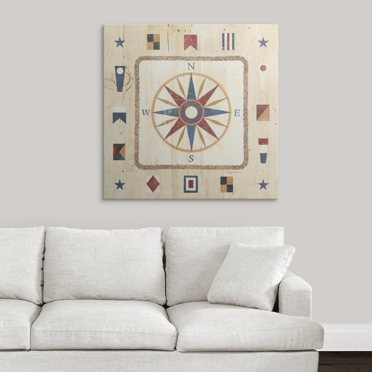 «Compass Rose», impression d'art graphique Sultana, H 35 po x l 35 po x P 1,5 po, Toile