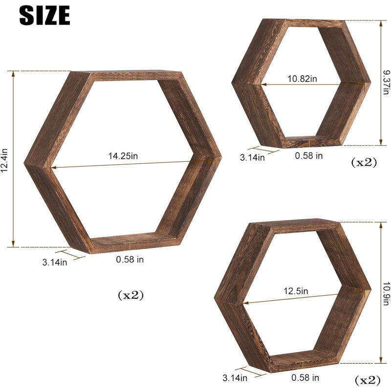 Hexagonal Floating Shelf