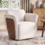 Chaise d'appoint pivotante moderne avec coque en bois de noyer et revêtement doux - entièrement assemblée-352364197