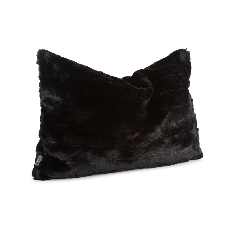Coussin 14 x 22 Angora , Polyuréthane, Ébène