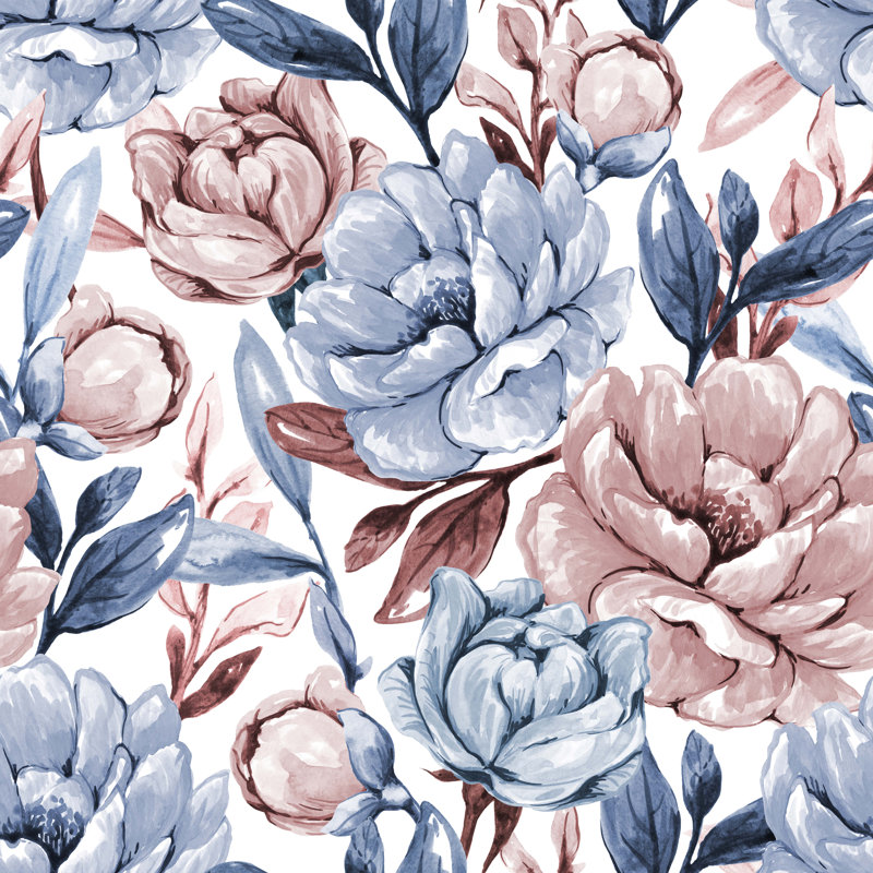 Peel & Stick Floral Wall Mural, 100" W x 8.33" L