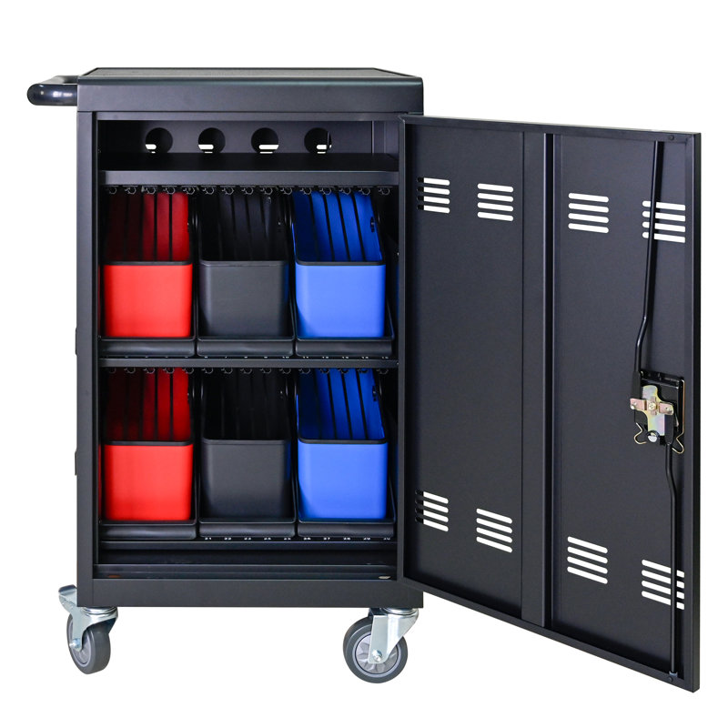 Chariot de charge pour 30 tablettes et ordinateurs portables, avec verrou et roues