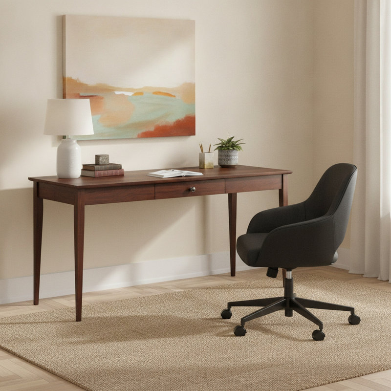 Grand bureau d'écriture Malani, Brown Mahogany