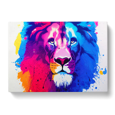 Colourful Lion Vol.4 Abstract - Wrapped Canvas