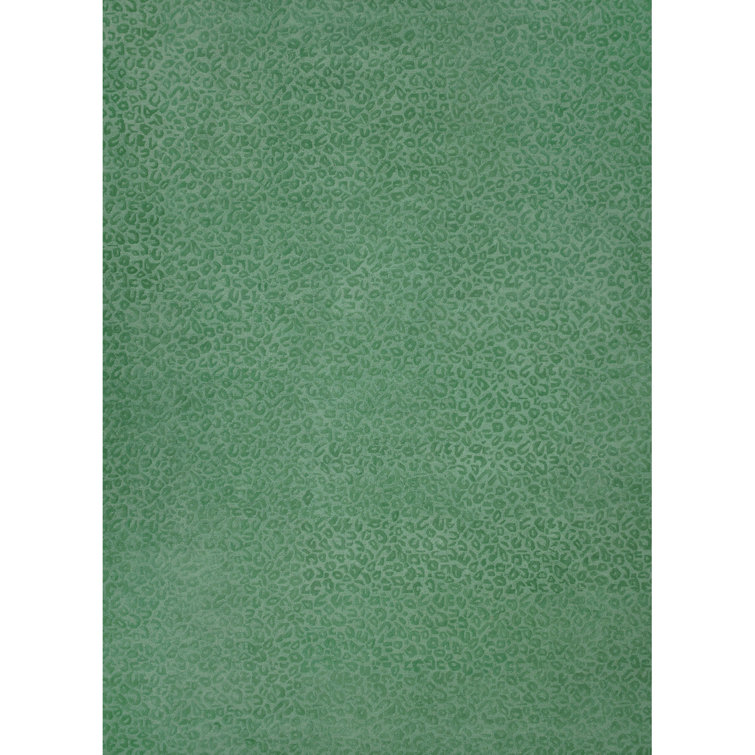 Leopardess Jade Green Hand-Tufted Responsible Wool Rug