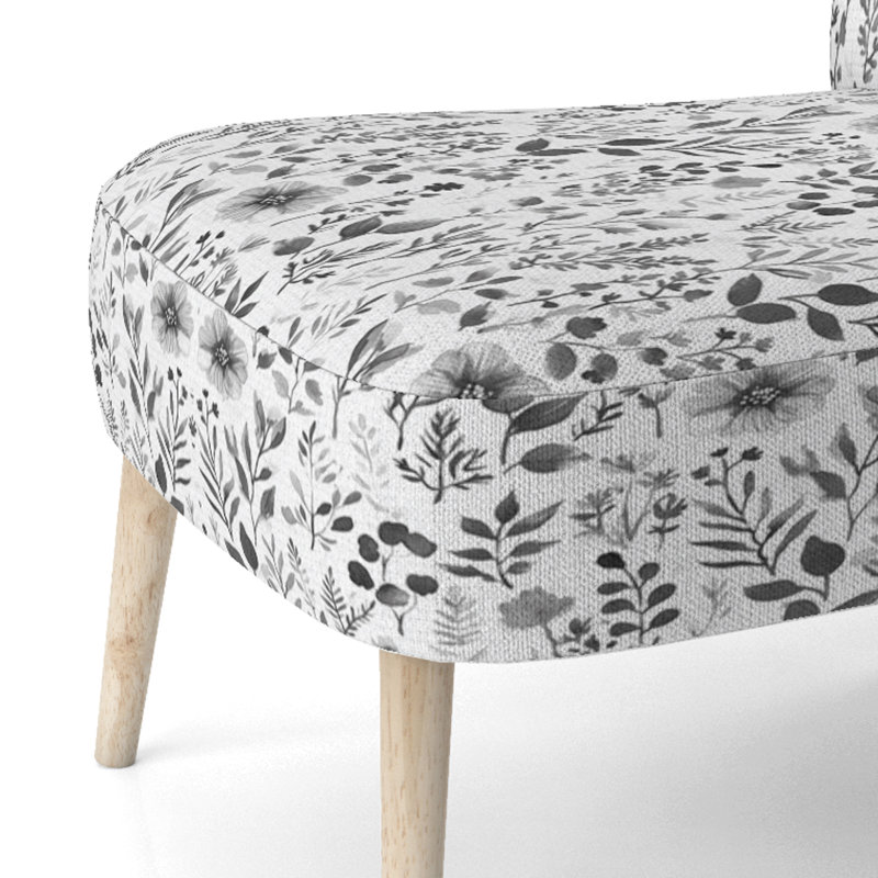 Chaise rembourrée Floral, Chaise d'appoint sans accoudoirs