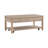 Classic Natural Finish Wooden Cocktail Table With Two Drawers And Open Shelf,Stylish Centre Table For Living Room Storage And Display