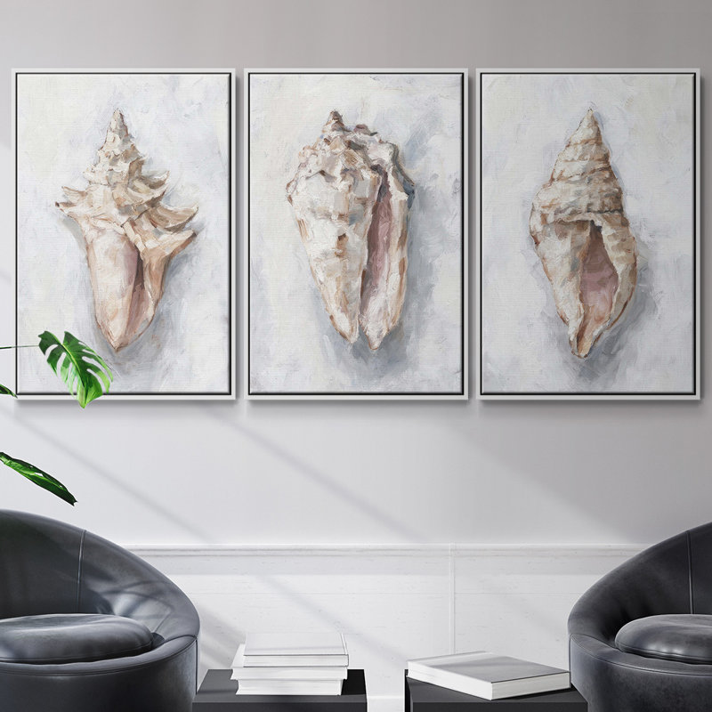 «Tree Texture Triptych I», ensemble de 3 toiles encadrées, Blanc, H 40 po x l 78 po