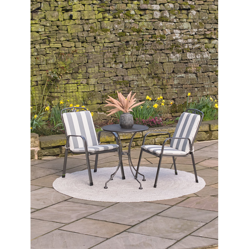Round 2 - Person 60cm Long Bistro Set with Cushions