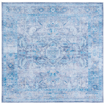 Tucson Cosmic Machine Washable Rug Non-Slip in Purple/ Blue
