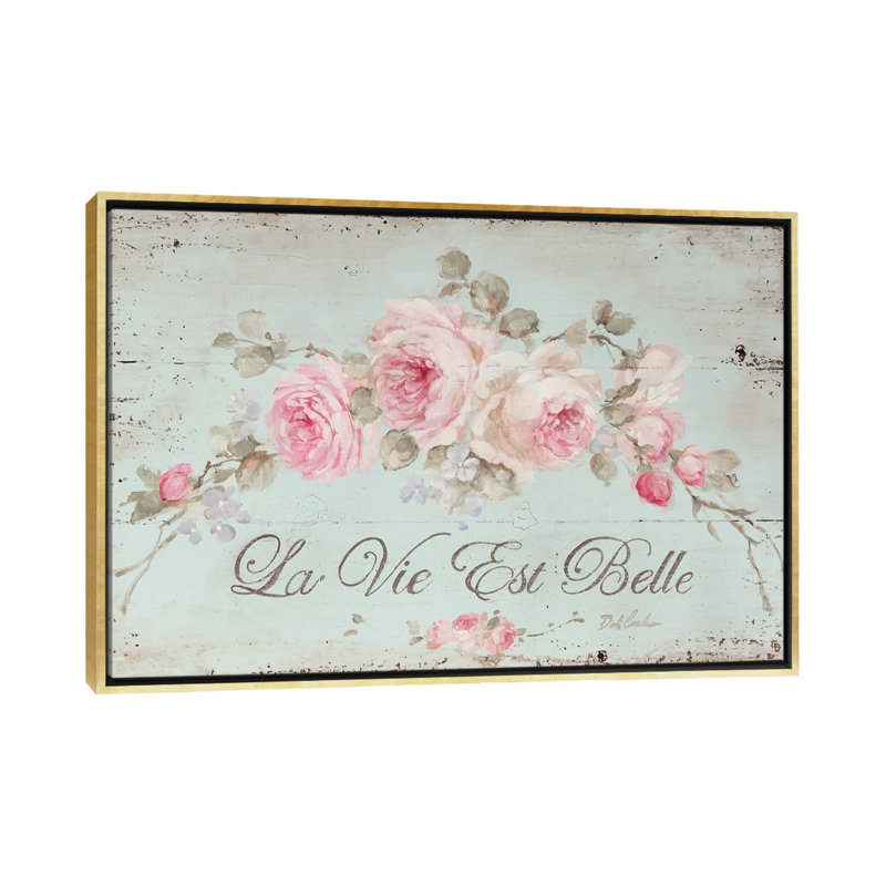 «Life Is Beautiful» par Debi Coules - impression sur papier, H 18 po x l 26 po x p 1,5 po, Toile encadrée d'or