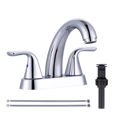 Centerset Bathroom Faucet, 2-handle Bathroom Faucet with Drain Assembly
