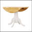 Natural Brown and White Round Dining Table with Drop Leaf, Space-Saving and Stylish for Compact Living Areas