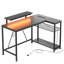 Thielsen L-Shaped Steel Computer Desk with Built-In Electrical Outlet-29026597