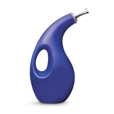 Solid Glaze Ceramic EVOO Olive Oil Dispenser Bottle with Spout, 24 Ounce