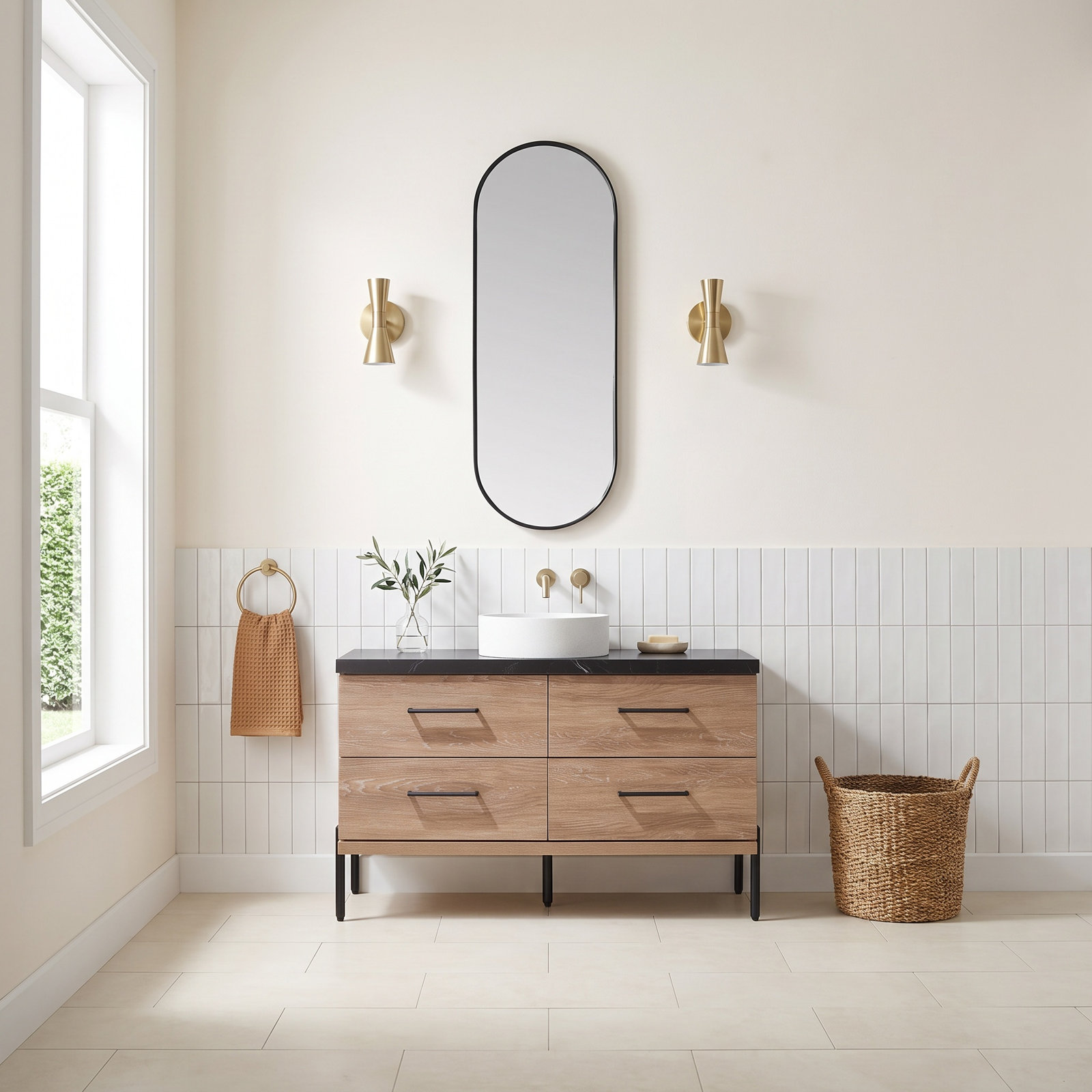 Dasher 48" Single Bathroom Vanity, Circle