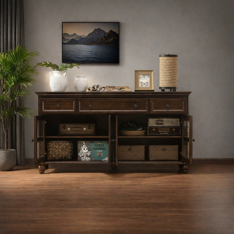 Armoire de rangement domestique multifonctionnelle, H 33,07 po x l 62,99 po x P 17,72 po